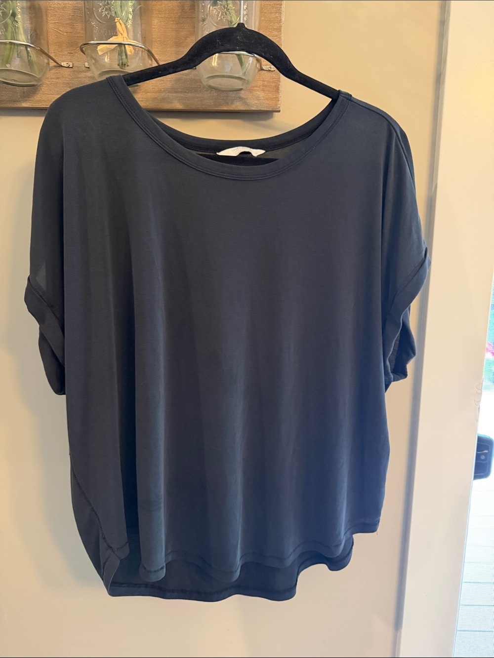 Lucky Brand Short Sleeve Rolled Cuff Tee in Black